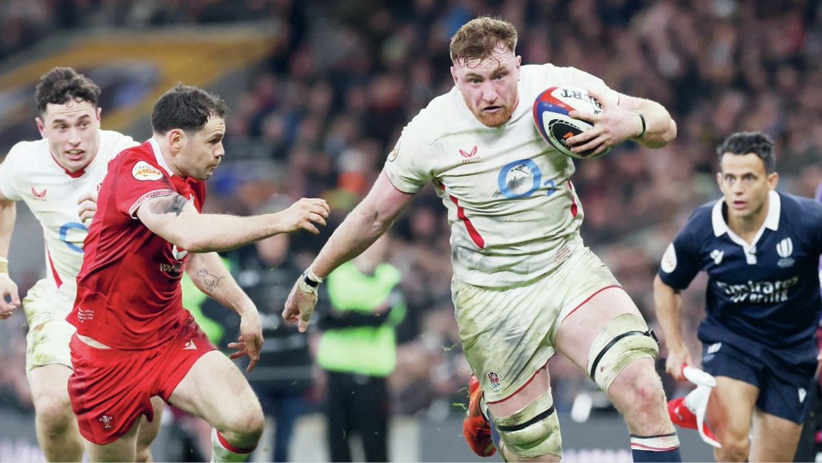 Ollie Chessum on the charge for England