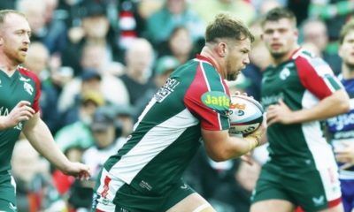 Olly Cracknell on the attack for Leicester Tigers