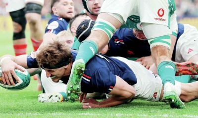 Oscar Jegou scoring for France against Ireland last season