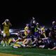 Ospreys celebrate a pushover try in the corner