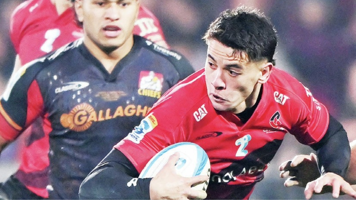 Rivez Reihana on the ball for Crusaders in last year’s Super Rugby final against Chiefs