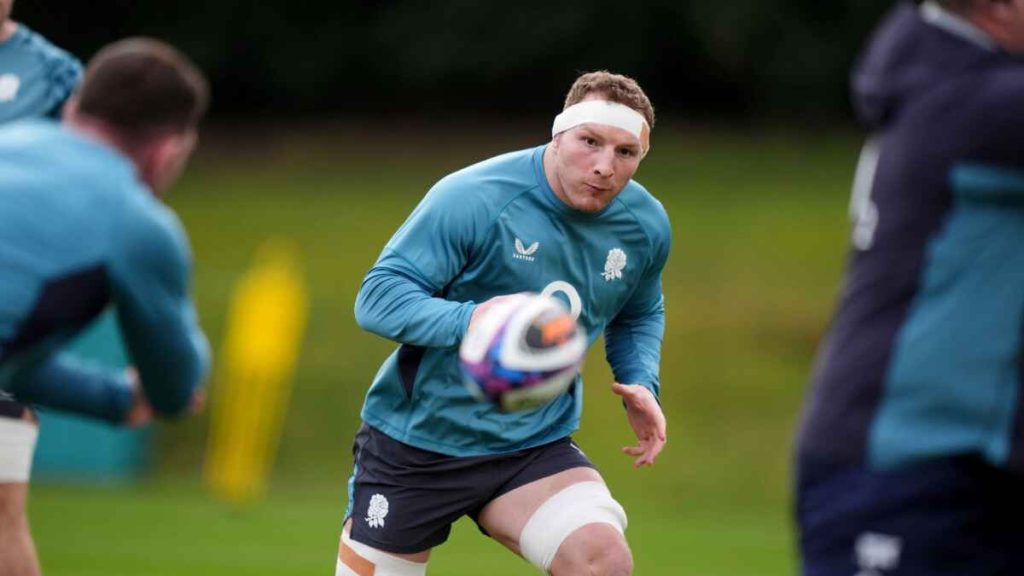 England's Sam Underhill during a training session last month
