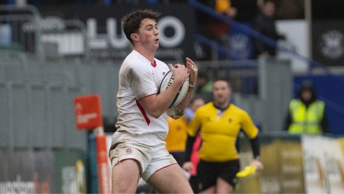 Sam Winters in action for England U20s.