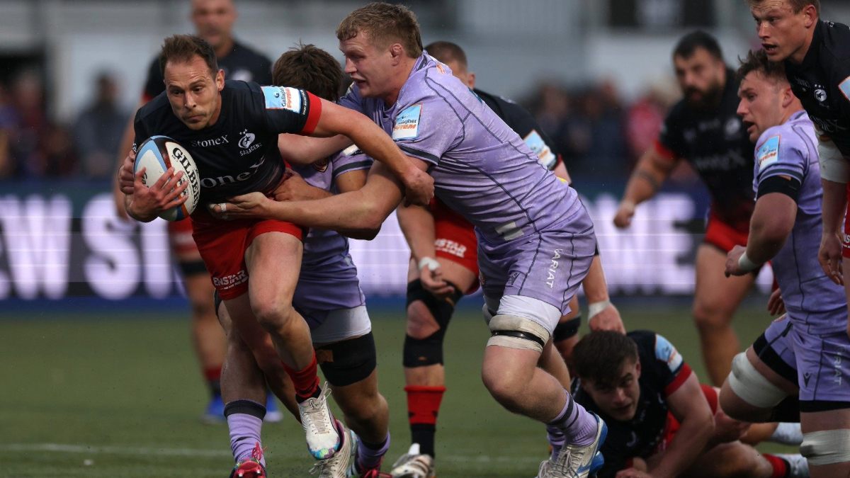 Saracens’ Ivan van Zyl takes the game to Gloucester