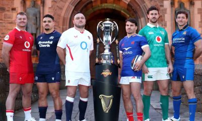 Six Nations captains pose with the trophy as France and Ireland prepare to open the 2026 tournament