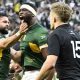 Siya Kolisi of South Africa scores a try