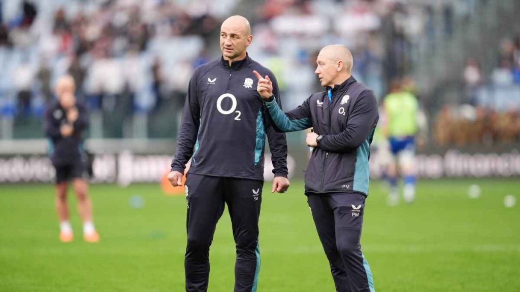 England head coach Steve Borthwick (left) and head of performance Phil Morrow are discussing whether to rest Maro Itoje this summer