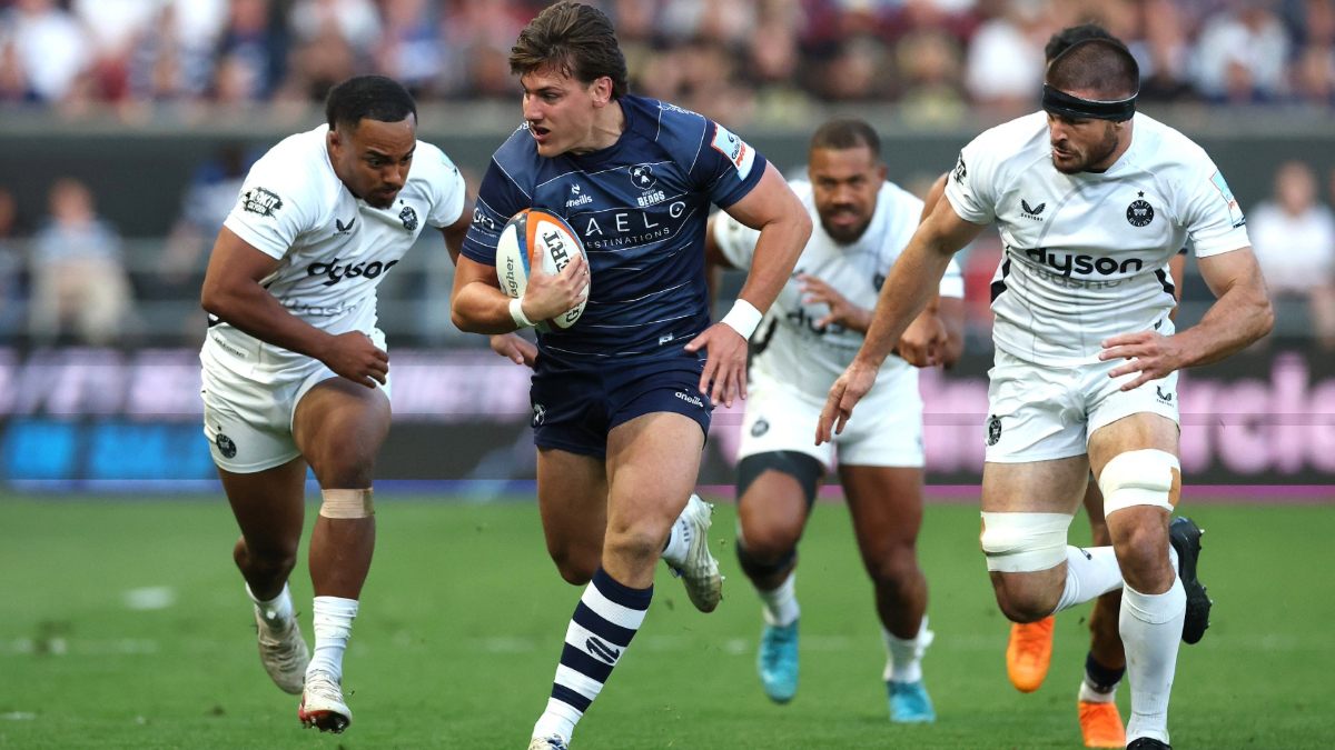 Tom Jordan charges upfield for Bristol Bears.