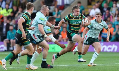 Tom Litchfield on the attack for Northampton Saints