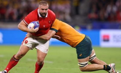 Tomas Francis in action for Wales against Australia at the 2023 World Cup