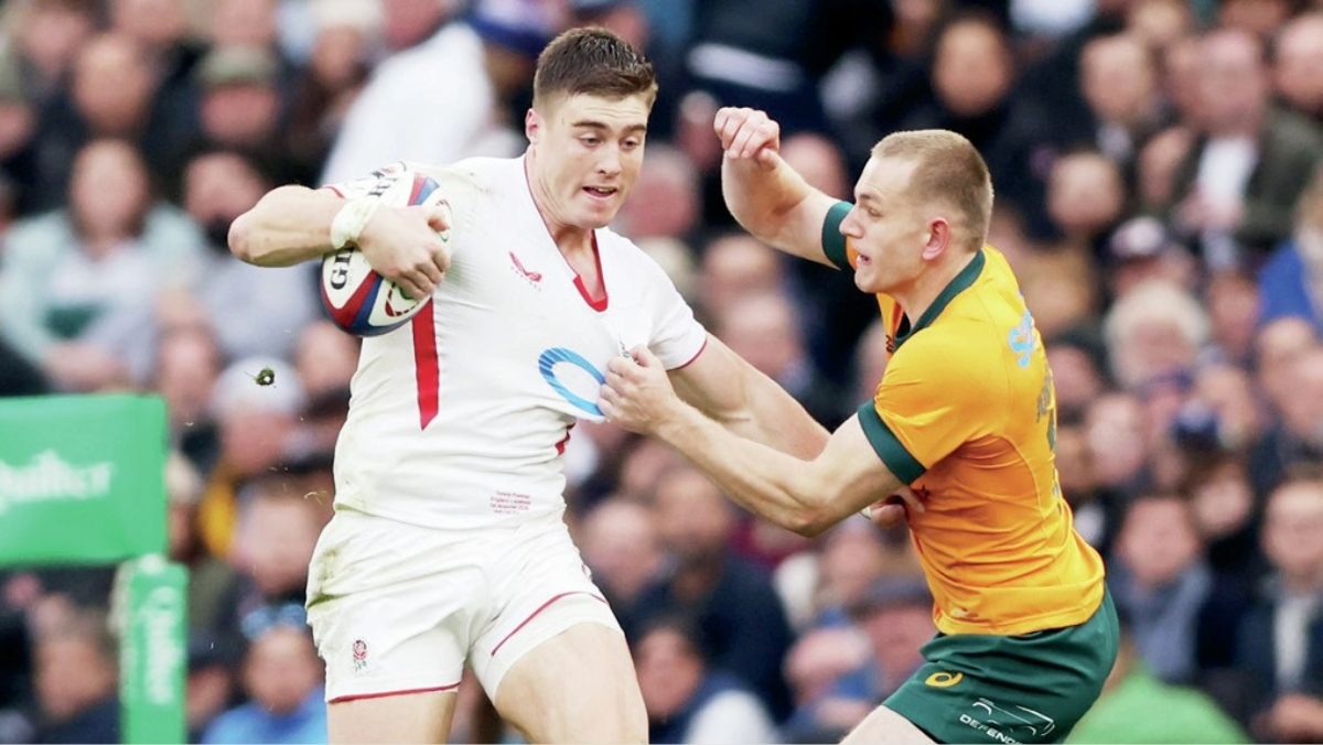 Tommy Freeman on the charge for England