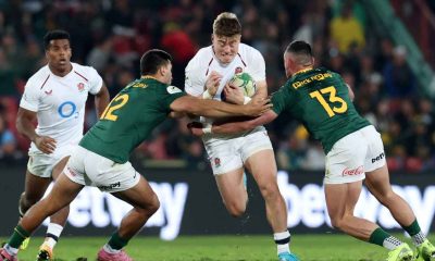 Tommy Freeman taking on the Springboks