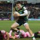 Northampton Saints’ Tommy Freeman bursts through to score against Harlequins