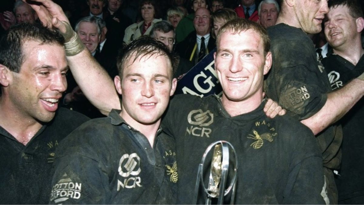Alex King and Lawrence Dallaglio in 1997