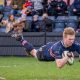 Zach Kerr scoring for Doncaster Knights.