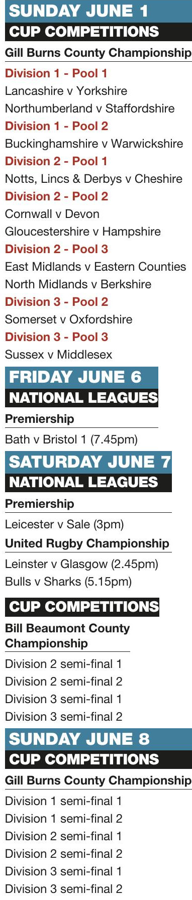 Forthcoming fixtures