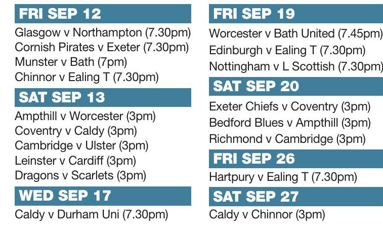 Pre-season fixtures