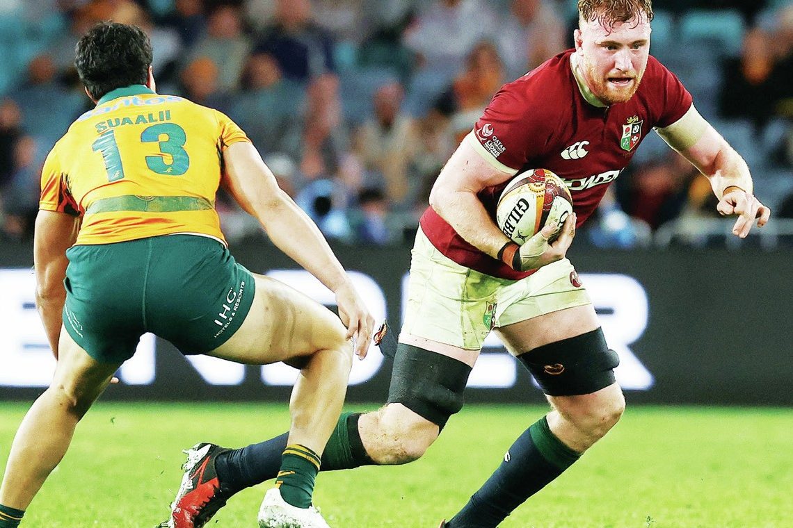 Ollie Chessum playing for the Lions