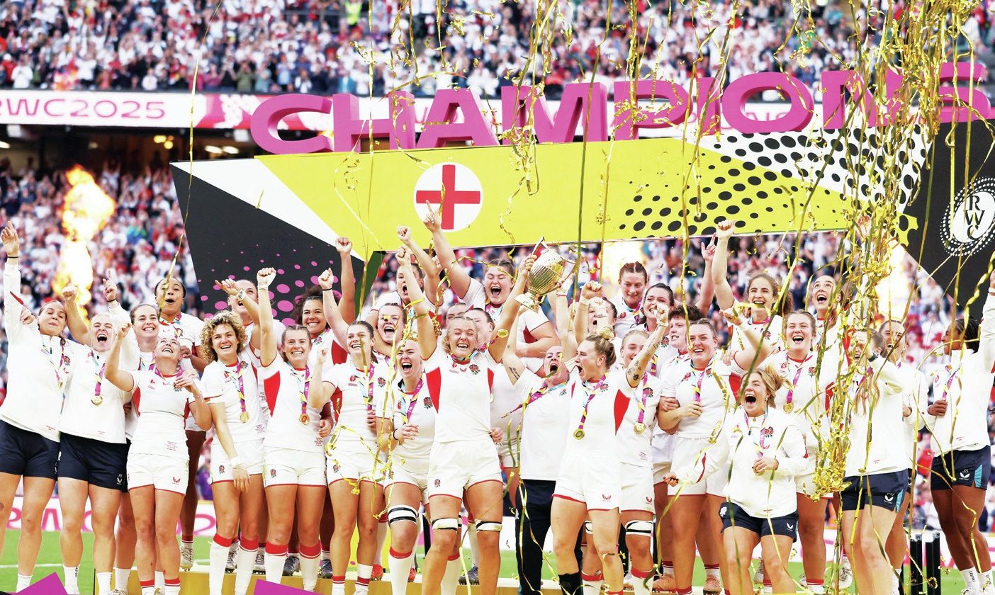 Zoe Aldcroft lifts the trophy