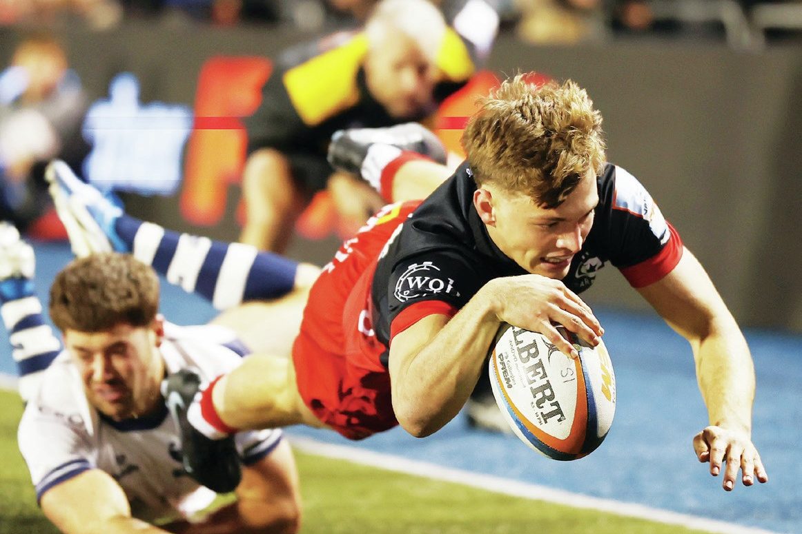 Jack Bracken scores in the corner.