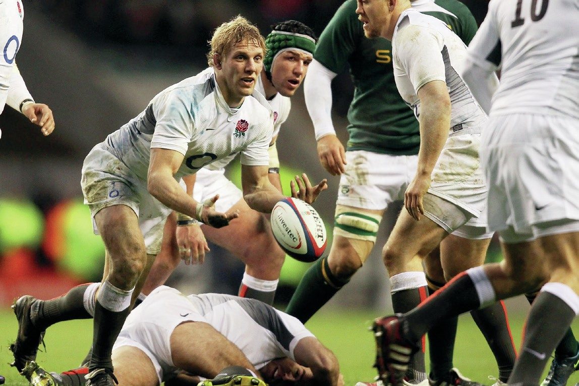 Lewis Moody playing for England