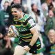 Anthony Belleau runs in to score his second try for Northampton Saints