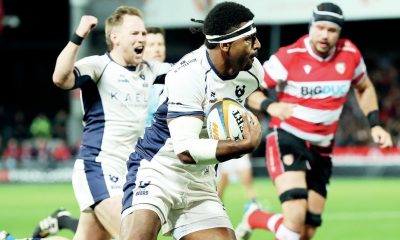 Kalaveti Ravouvou breaks clear to score Bristol Bears’ seventh try