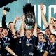 Glasgow Warriors celebrate winning the URC in 2024