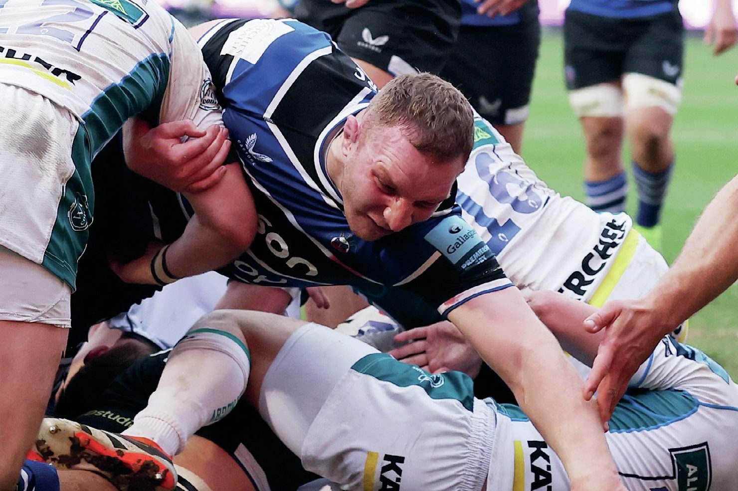 Sam Underhill scoring off the bench for Bath at the end of last season