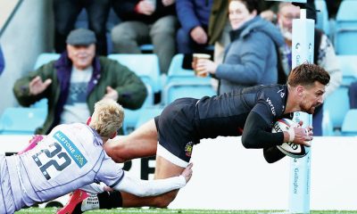 Henry Slade goes over for Exeter Chiefs’ fourth try