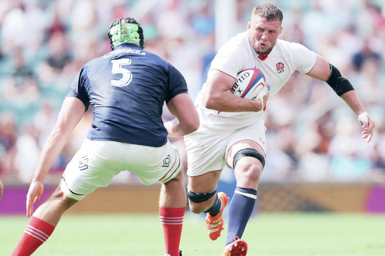 Tom Willis in action for England