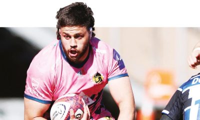 Ethan Roots on the attack for Exeter Chiefs
