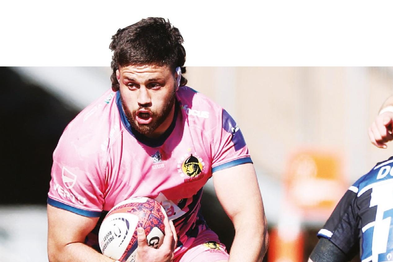 Ethan Roots on the attack for Exeter Chiefs