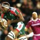 Emeka Ilione breaks clear to score Leicester Tigers’ fourth try