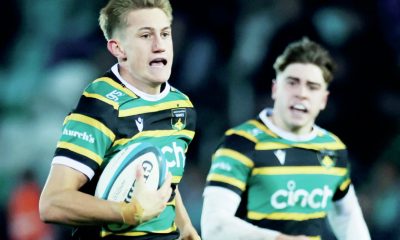 James Pater runs in the fourth Northampton Saints try
