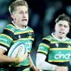 James Pater runs in the fourth Northampton Saints try