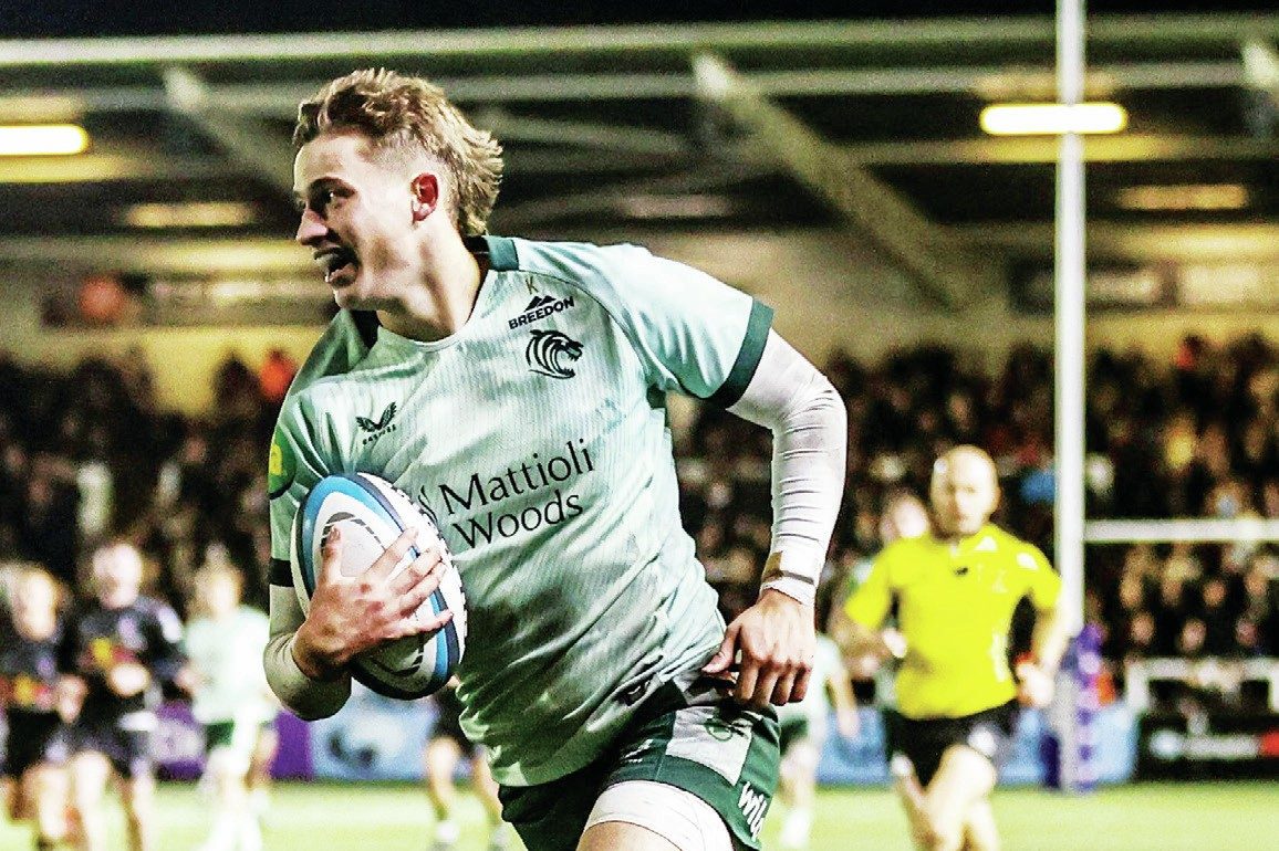 George Pearson scores for Leicester Tigers