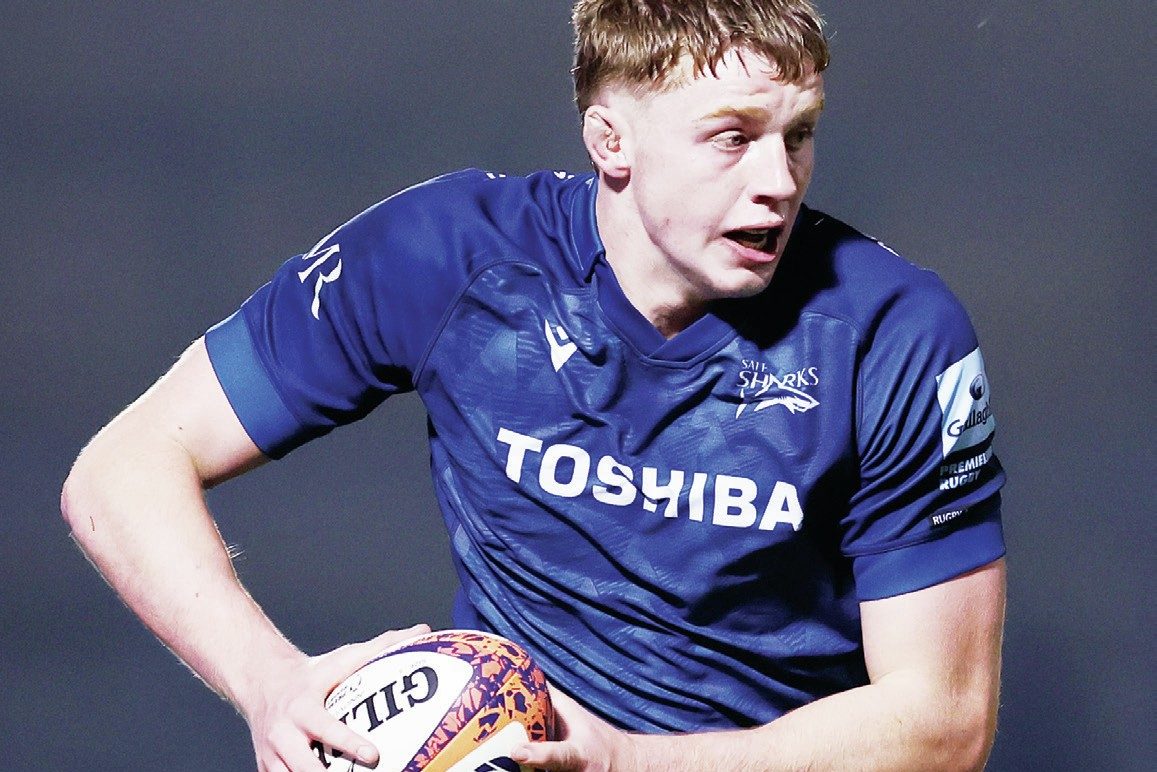 England U20 skipper Tom Burrow in action for Sale Sharks