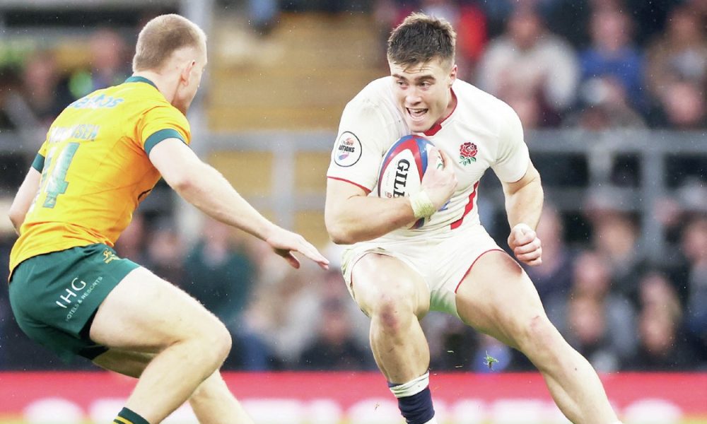 Tommy Freeman on the attack for England