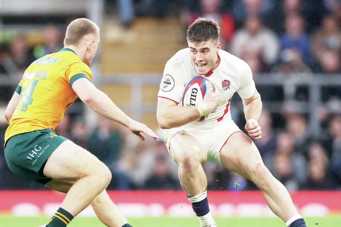 Tommy Freeman on the attack for England