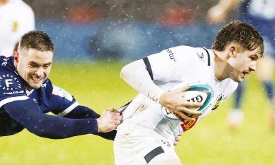 Ben Coen on the ball for Exeter Chiefs against Sale Sharks on Friday night