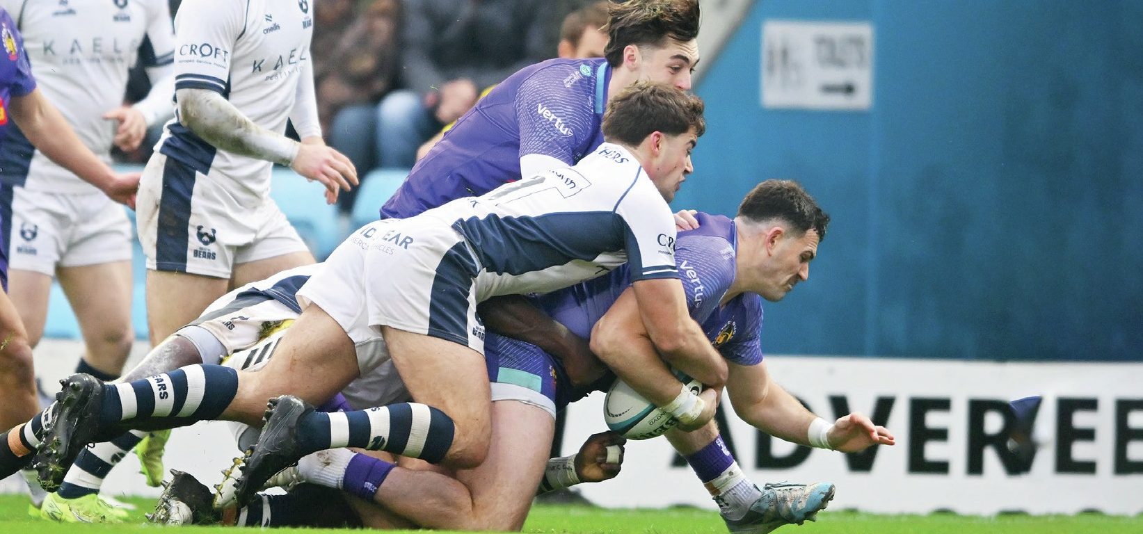 Will Rigg touches down for Exeter Chiefs’ opening try