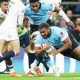 Fiji’s Tevita Ikanivere scoring against England earlier this month