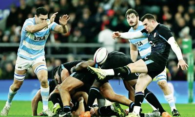 England’s Ben Spencer clears under pressure against Argentina last Sunday