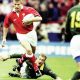 Dafydd James playing for Wales against South Africa in 1998 Cardiff rematch