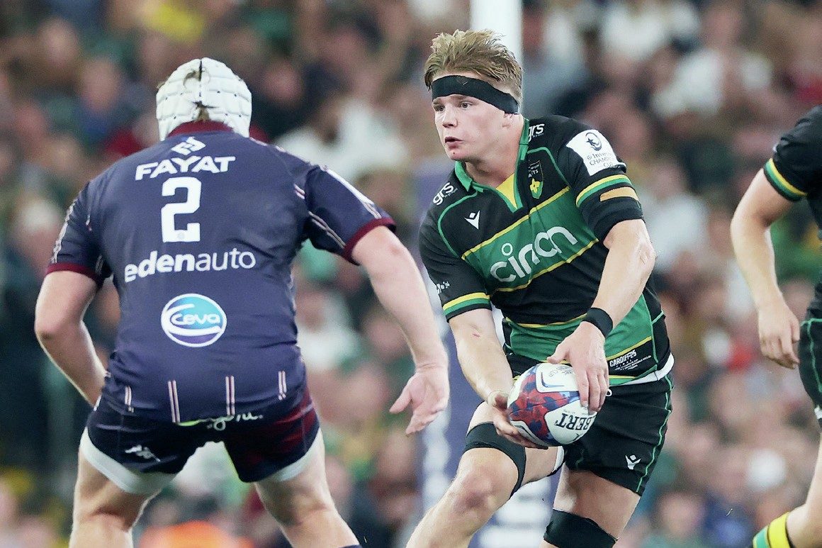 Henry Pollock in action for Northampton Saints