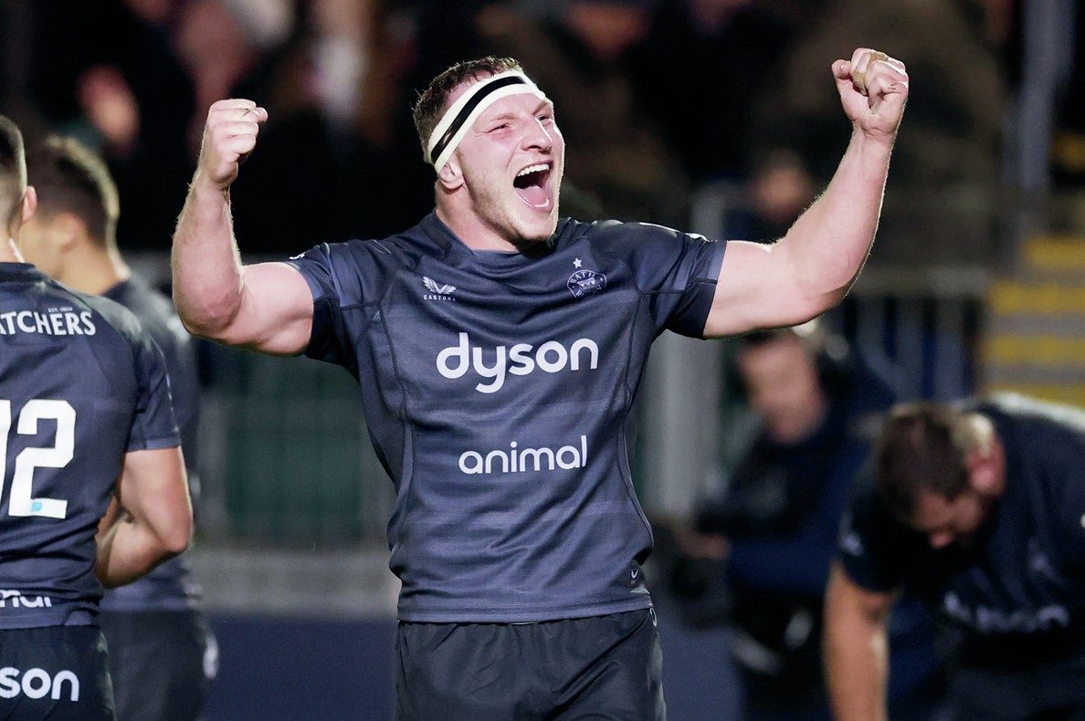 Sam Underhill celebrates victory for Bath over Munster last week
