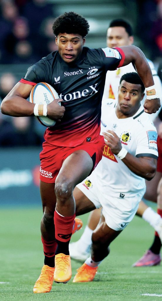 Noah Caluori in action for Saracens