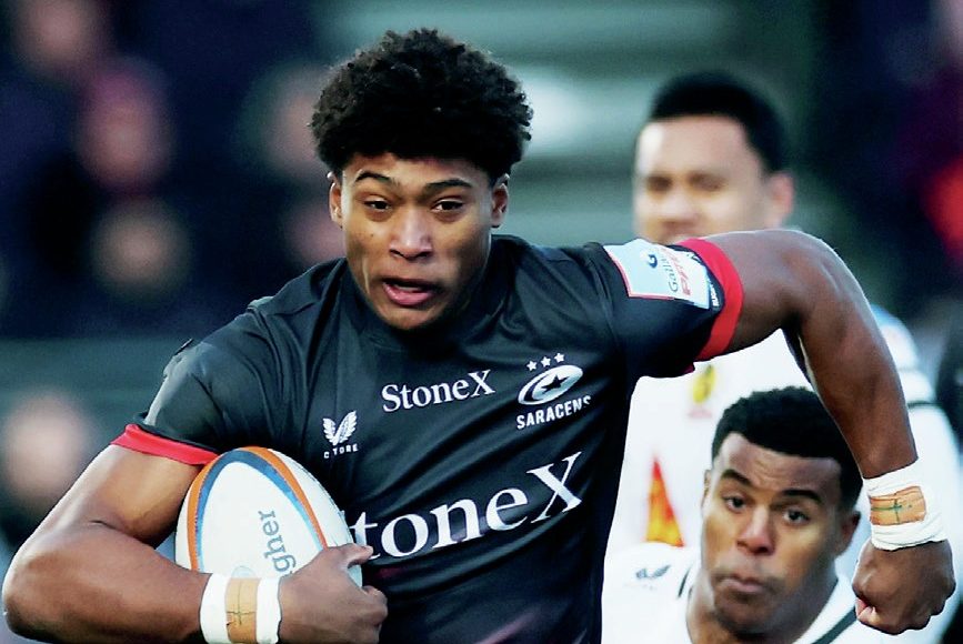 Noah Caluori in action for Saracens