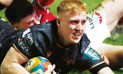 Iestyn Hopkins scores the decisive try for Ospreys